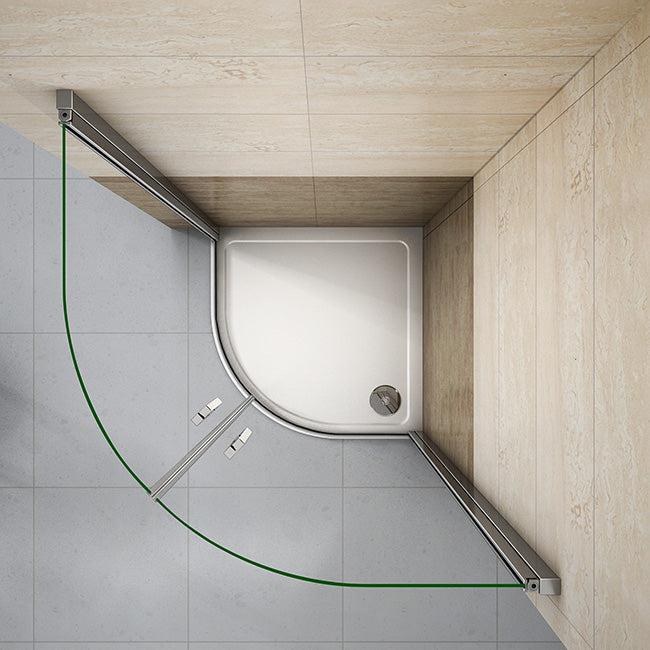 90x90 80x80 Viertelkreis rund Duschkabine Glas Höhe: 195cm