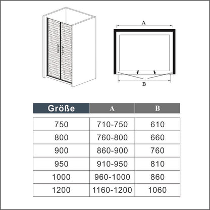 Duschkabine Falttür Drehfalttür Glas