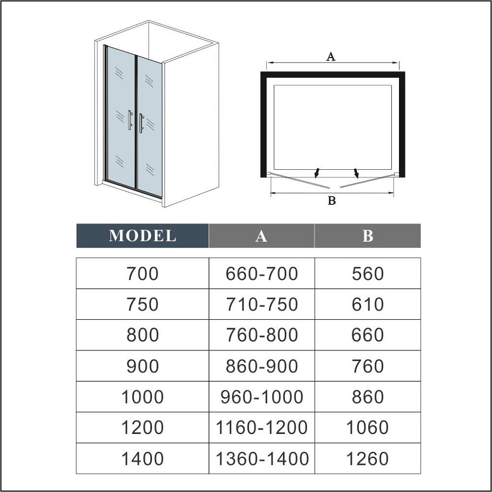 Duschkabine Falttür Drehfalttür Glas