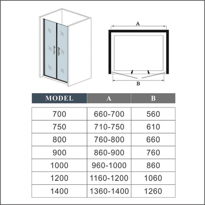 Duschkabine Falttür Drehfalttür Glas