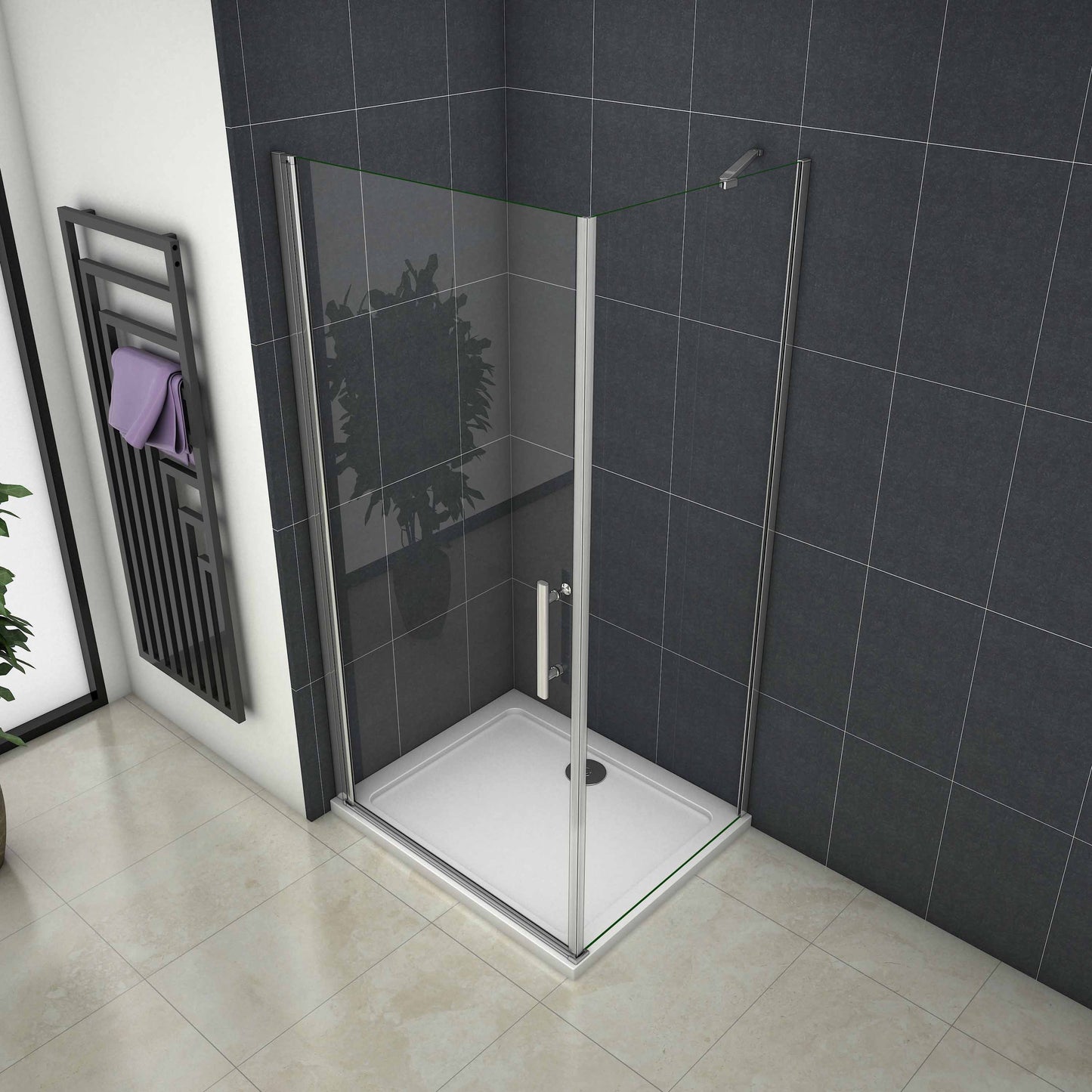 Duschkabine Drehtür Glas Höhe: 185cm