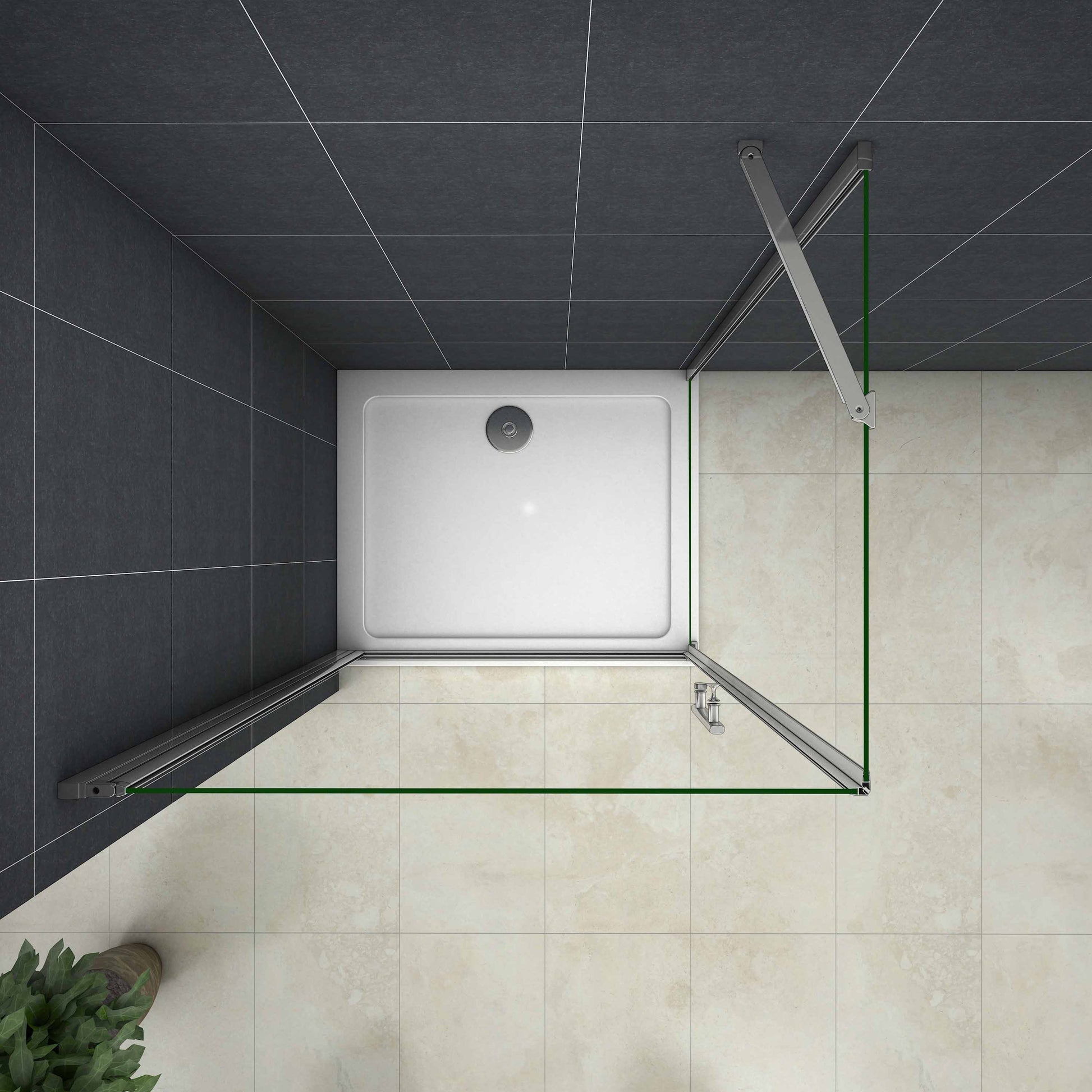 Duschkabine Drehtür Glas Höhe: 185cm