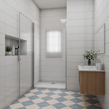 Drehtür dusche 100 x 180 cm Duschtür Nische NANO Glas