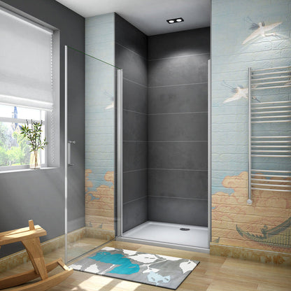 Drehtür Dusche Nische 90 x 185 cm Duschtür ESG Glas