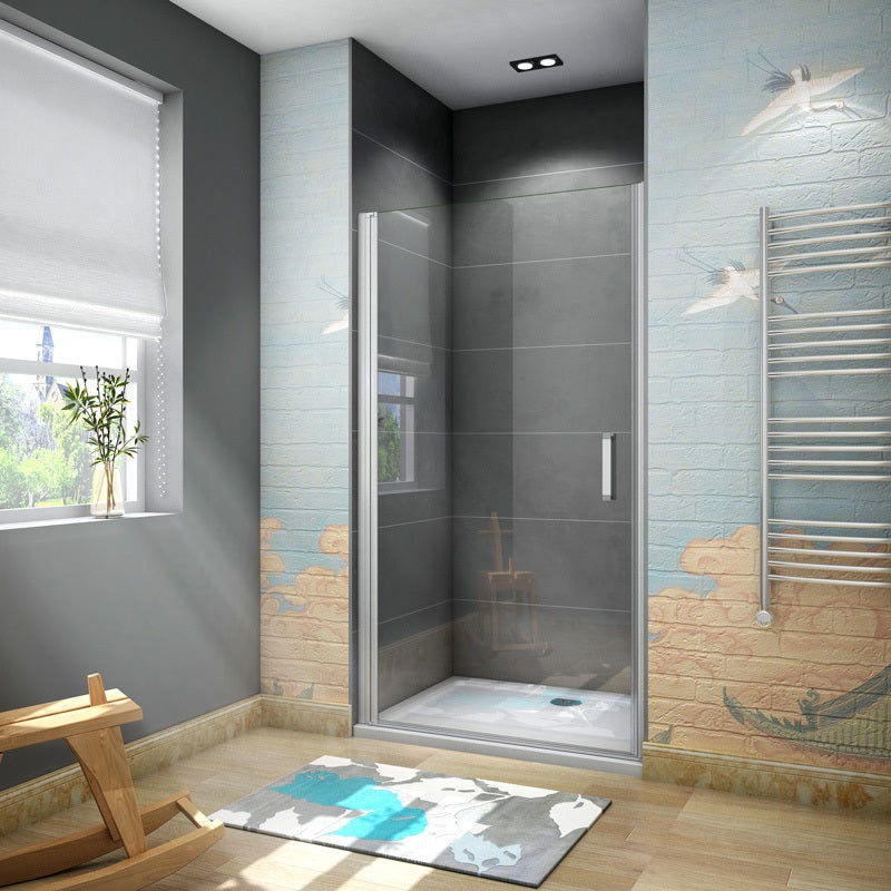 Drehtür Dusche Nische 90 x 185 cm Duschtür ESG Glas
