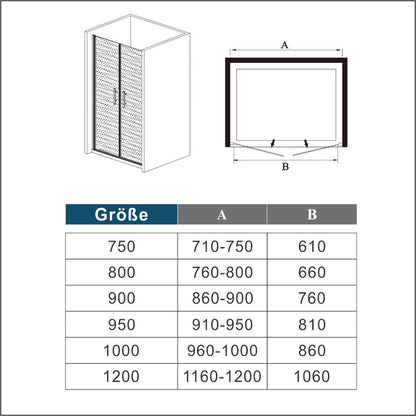 Duschkabine Drehtür Glas Höhe: 195cm