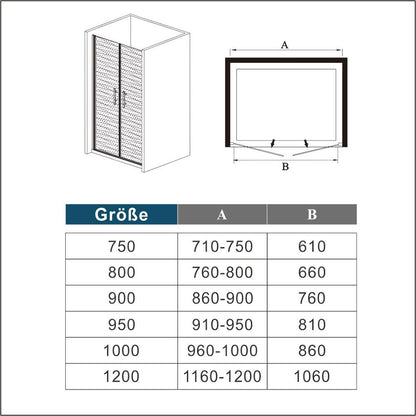 Duschkabine Falttür Drehfalttür Glas