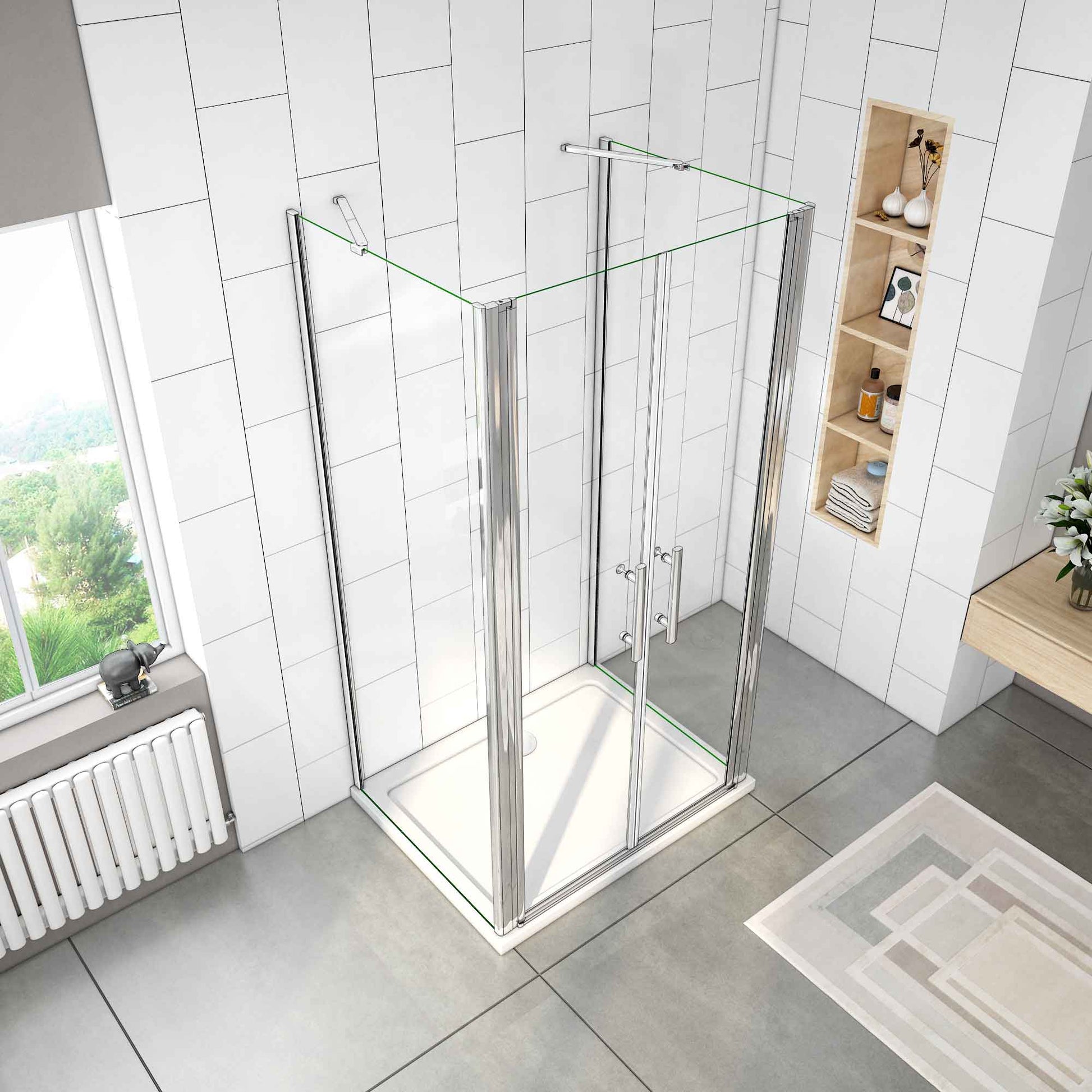 Duschkabine Falttür Drehfalttür Glas