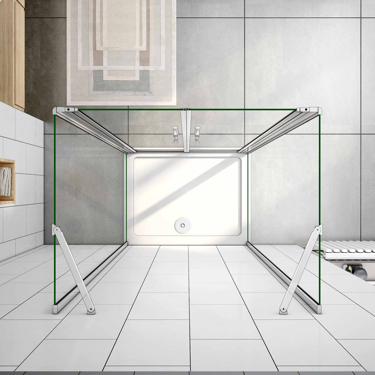 Duschkabine Falttür Drehfalttür Glas