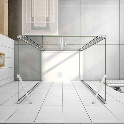 Duschkabine Falttür Drehfalttür Glas