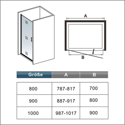 Duschkabine Falttür Drehfalttür Glas