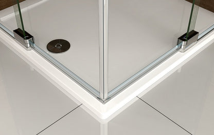 90x90 80x80 Eckeinstieg Eckdusche Duschkabine Glas Höhe: 195cm