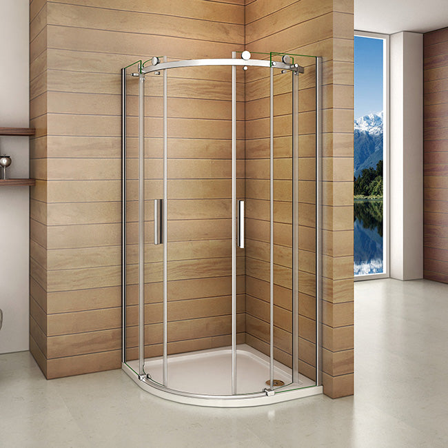 Duschkabine Viertelkreis rund Glas Höhe: 195cm