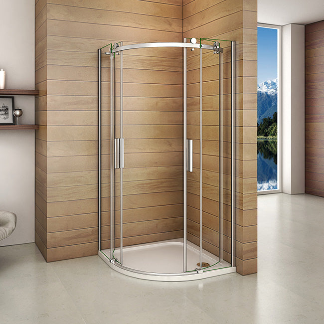 Duschkabine Viertelkreis rund Glas Höhe: 195cm