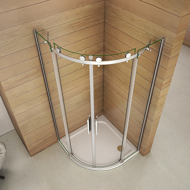 Duschkabine Viertelkreis rund Glas Höhe: 195cm