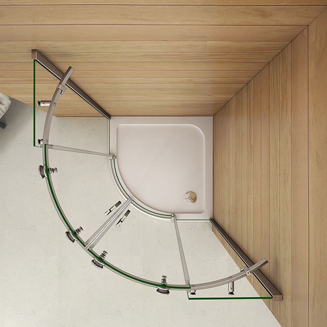 Duschkabine Viertelkreis rund Glas Höhe: 195cm