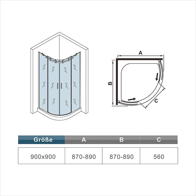 Duschkabine Falttür Drehfalttür Glas
