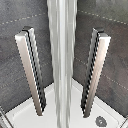 Duschkabine Viertelkreis rund Glas Höhe: 195cm