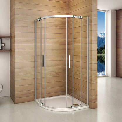 Duschkabine Viertelkreis rund Glas Höhe: 195cm