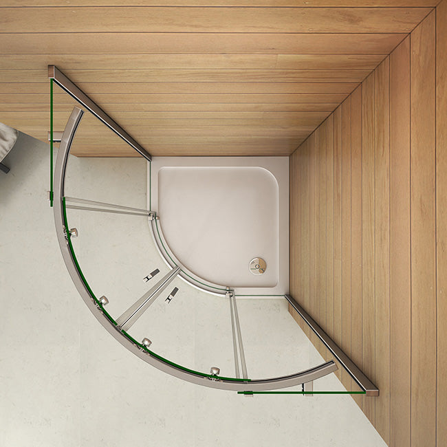 Duschkabine Viertelkreis rund Glas Höhe: 195cm