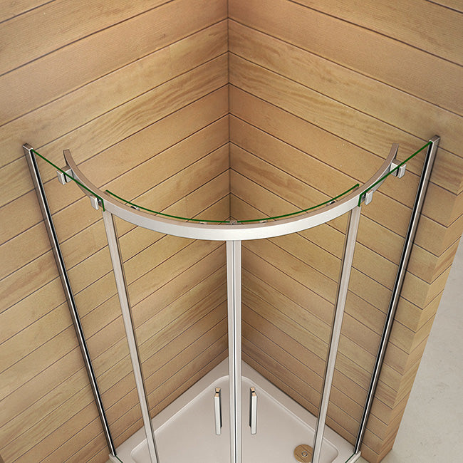 Duschkabine Viertelkreis rund Glas Höhe: 195cm