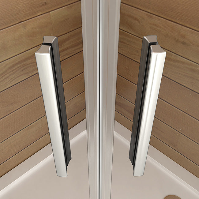 Duschkabine Viertelkreis rund Glas Höhe: 195cm