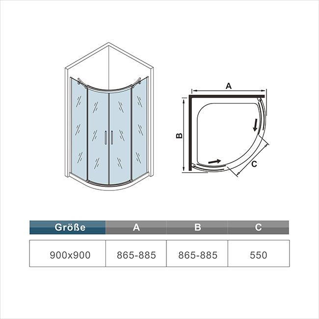 Duschkabine Falttür Drehfalttür Glas