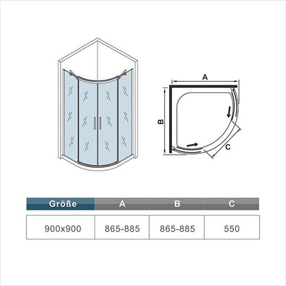 Duschkabine Falttür Drehfalttür Glas