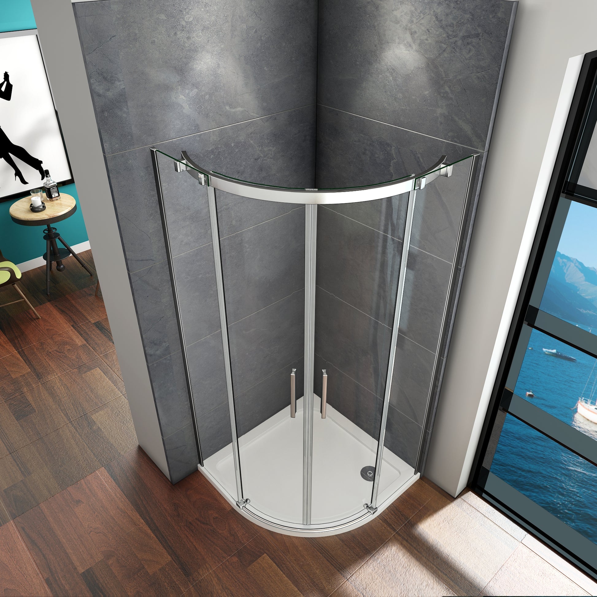 Duschkabine Falttür Drehfalttür Glas