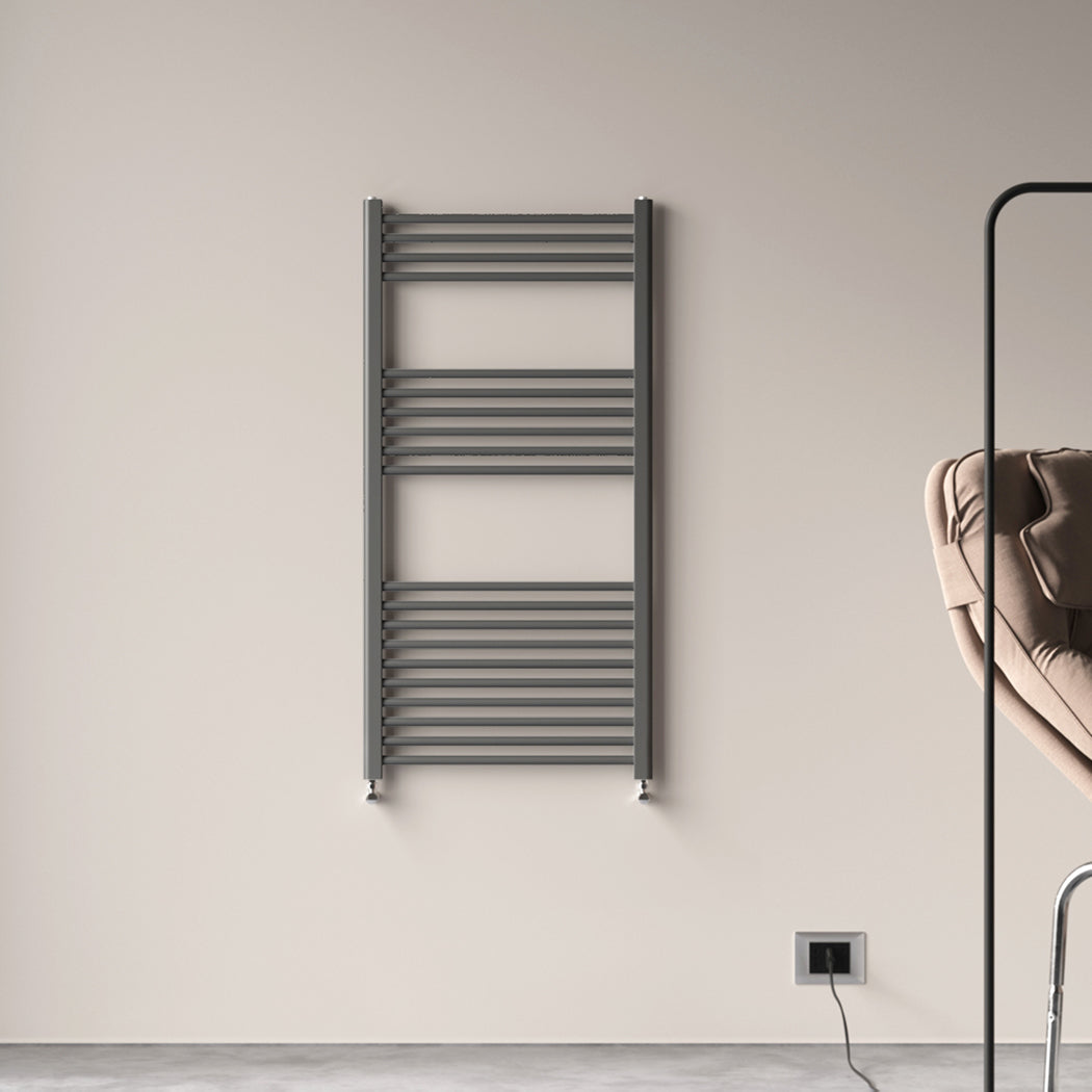 Badheizkörper Seitenanschluss Heizkörper Handtuchtrockner Weiß/Anthrazit Gerade