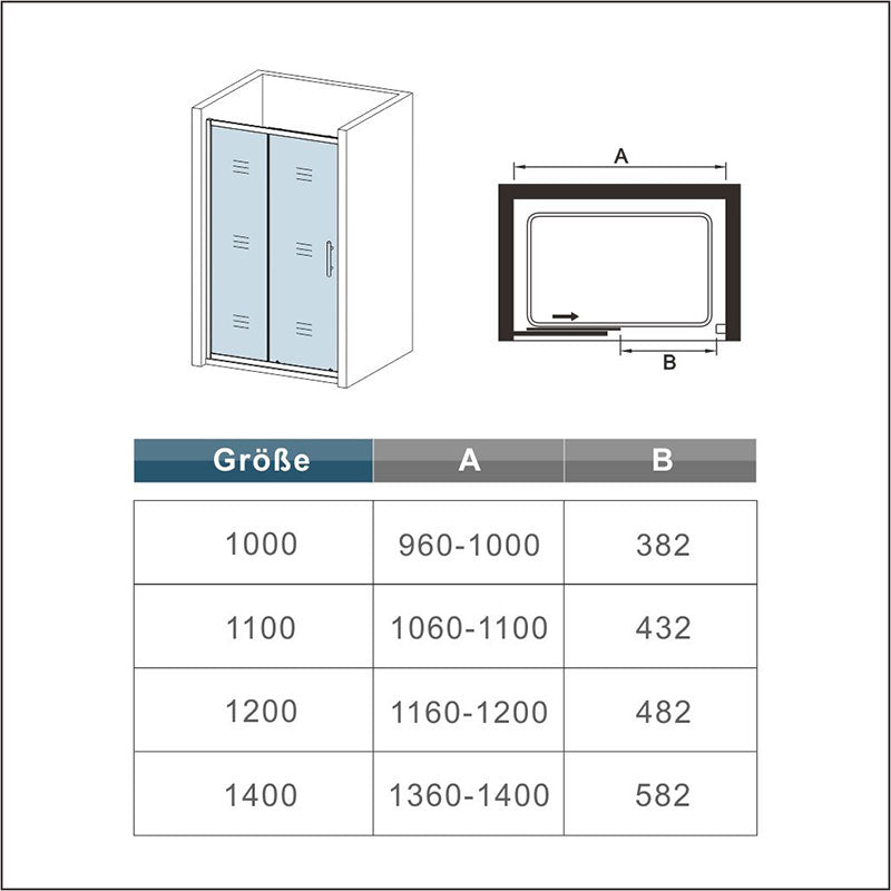 Duschkabine Falttür Drehfalttür Glas