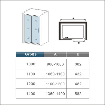 Duschkabine Falttür Drehfalttür Glas