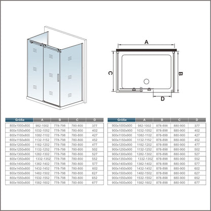 Duschkabine Falttür Drehfalttür Glas