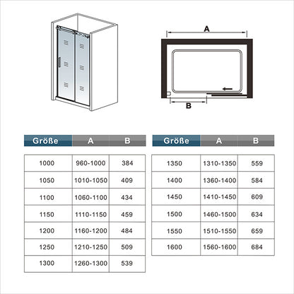 Duschkabine Falttür Drehfalttür Glas