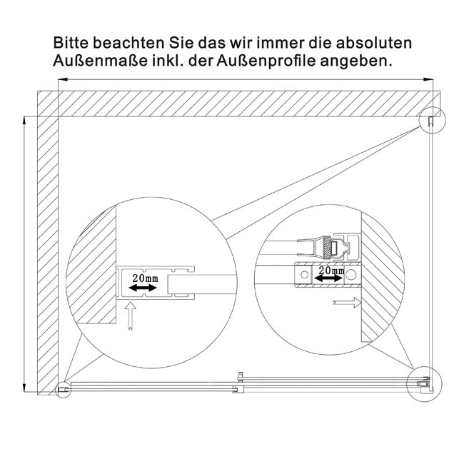 Duschkabine Schiebetür Glas