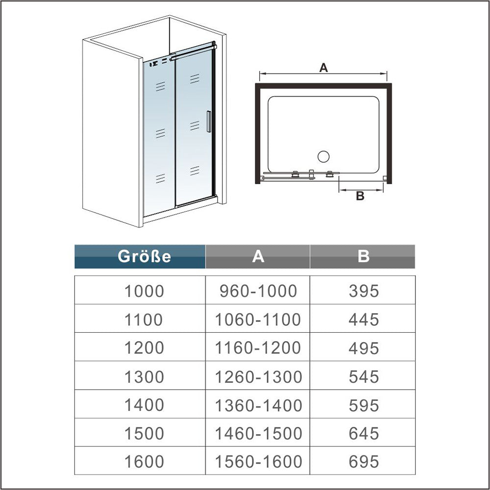 Duschkabine Falttür Drehfalttür Glas