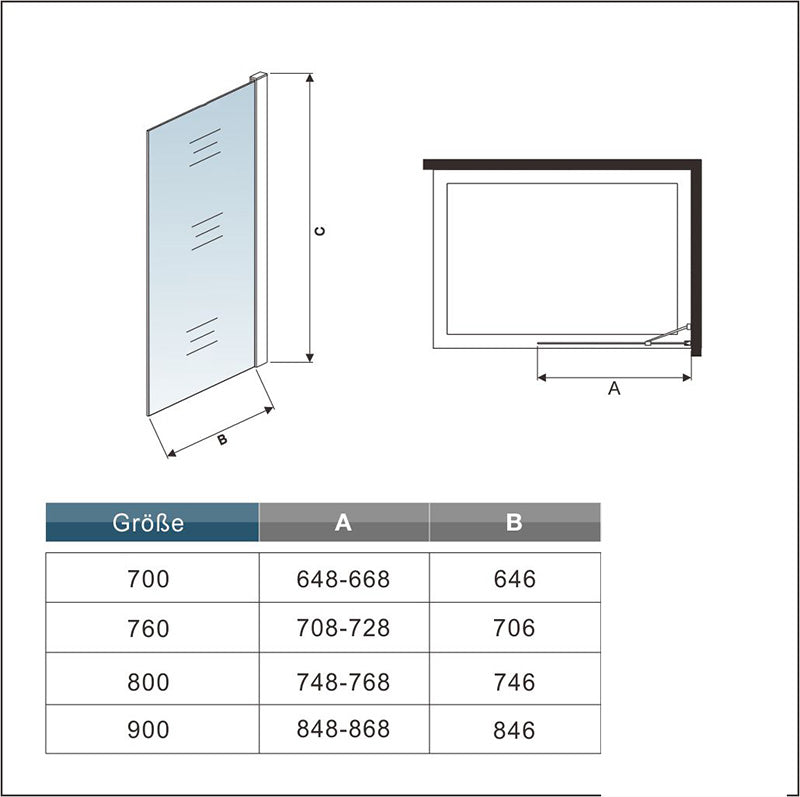 Duschkabine Falttür Drehfalttür Glas