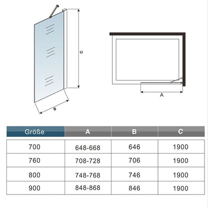 Duschkabine Falttür Drehfalttür Glas