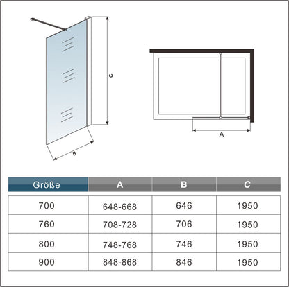Duschkabine Falttür Drehfalttür Glas