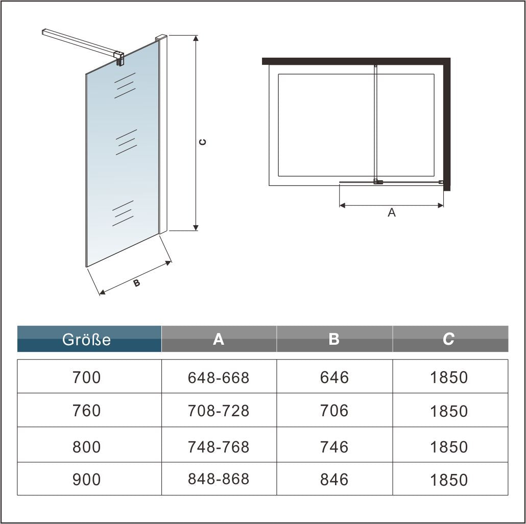 Duschkabine Falttür Drehfalttür Glas