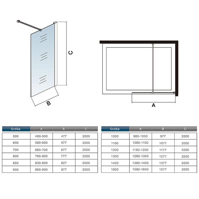 Duschkabine Falttür Drehfalttür Glas