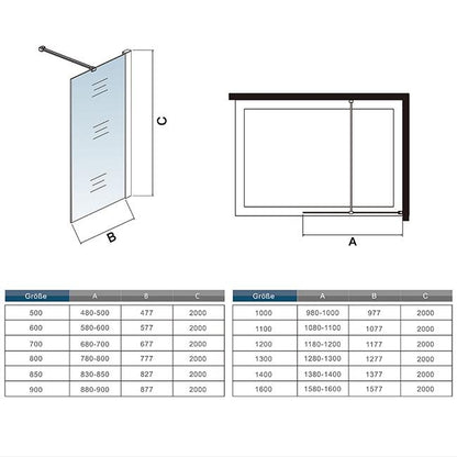 Duschkabine Falttür Drehfalttür Glas