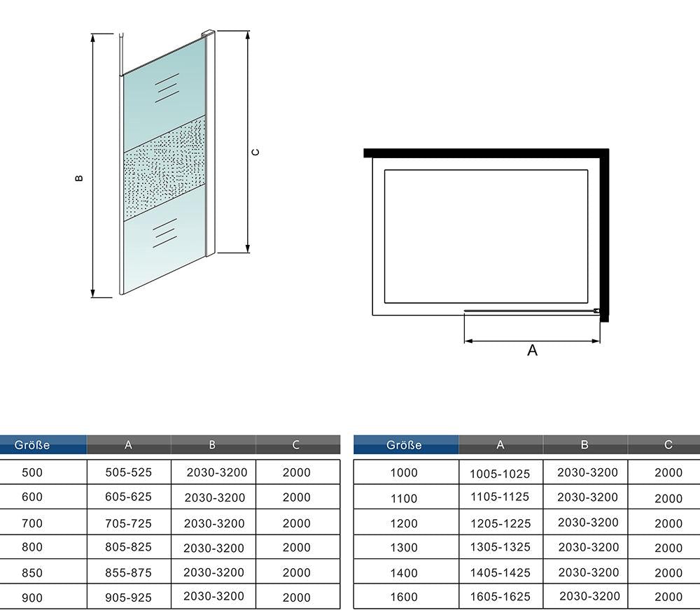 Duschkabine Falttür Drehfalttür Glas