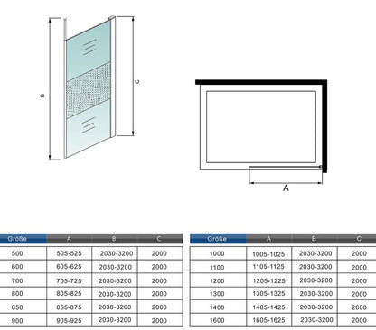 Duschkabine Falttür Drehfalttür Glas