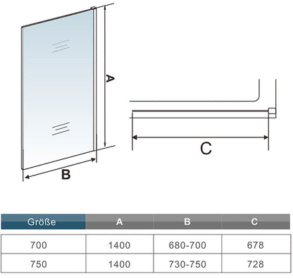 Duschkabine Falttür Drehfalttür Glas