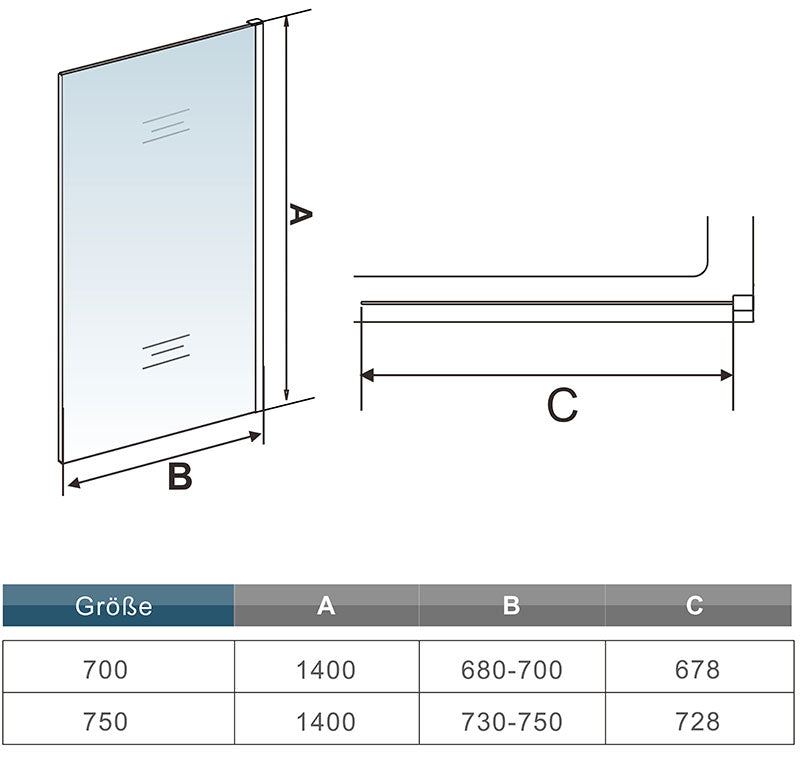 Duschkabine Falttür Drehfalttür Glas