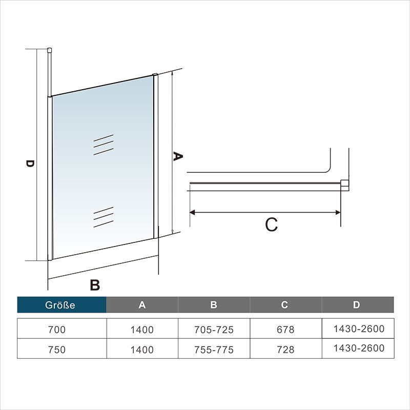 Duschkabine Falttür Drehfalttür Glas