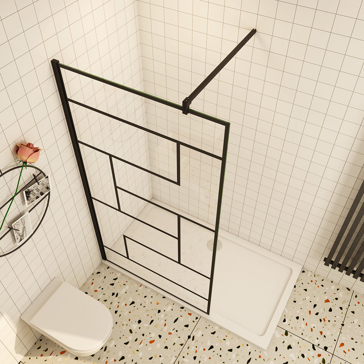 Walk In Dusche 80x200 cm 8mm Glas Duschabtrennung Duschwand