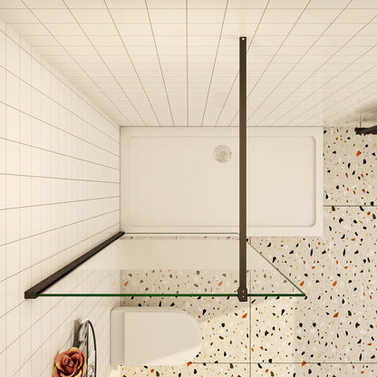 Walk In Duschwand 10mm Glas 110x200 cm mit Splitterschutzfolie Schwarz Duschkabine