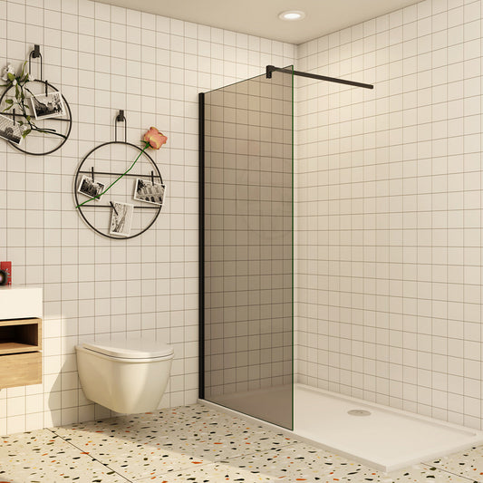 Duschwand für Walk-in Duschen 8mm Glas Schwarze Splitterschutzfolie 100x200cm